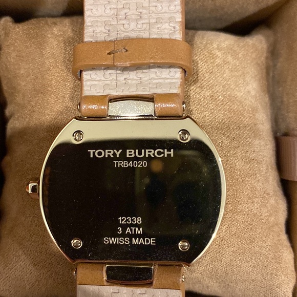 Tory Burch Reva Logo Leather Strap Watch 28mm - Picture 2 of 7